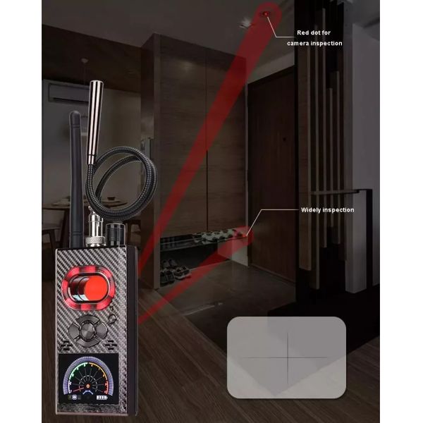 1MHz - 6.5GHz RF Portable K99 Wireless Signal Detector RF Scanner Alarms Built In LION Battery