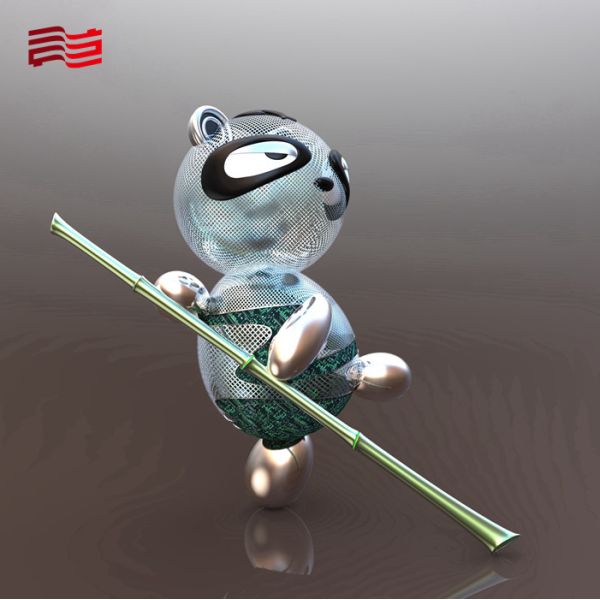Stainless Steel Panda Shape Landscape Sculpture for Outdoor Decoration and Landscaping