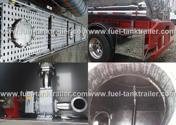 316L Milk Transport Truck , Stainless Steel Water Tank Trailer With Pump System