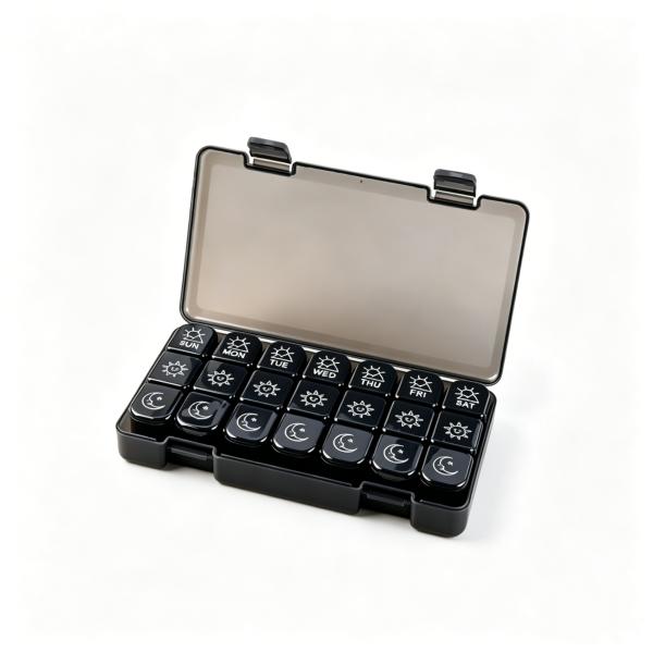Pill Container Organizer 3 Times Day 7 Days Plastic Portable 21 Compartments Weekly Travel Vitamin Medication Case