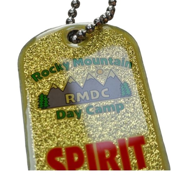 Lightweight Custom Aluminum Dog Tags Gold Sparkle Dog Identity Tag