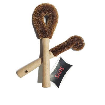 25cm Household Cleaning Brushes Renewable Bamboo Wood Natural Bristles