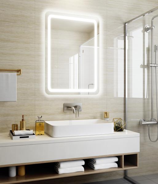 110-277V 50/60HZ Espelho de Magnificação de Hotel com Bluetooth e Luz Dimmable