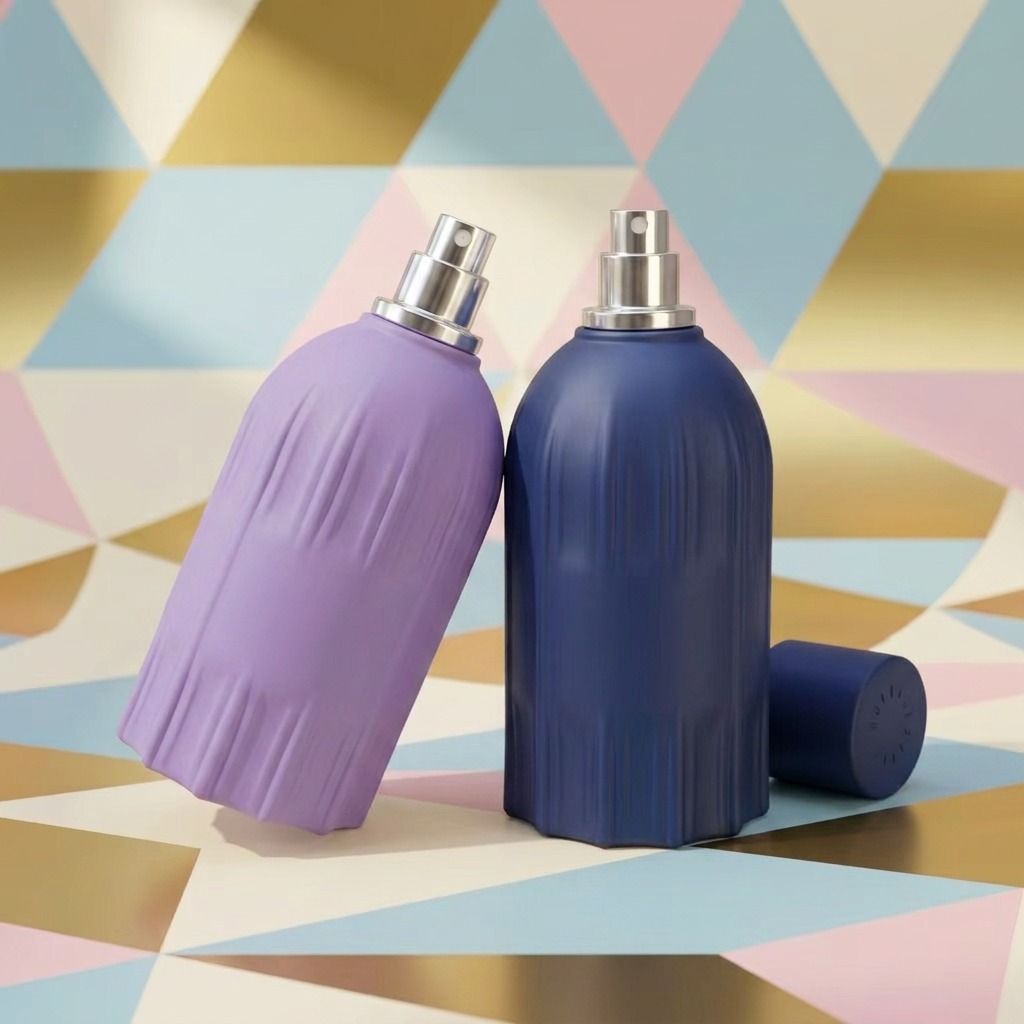 100ml Glass Perfume Bottles Cylinder Crimp Neck Magnetic Cap Empty Spray