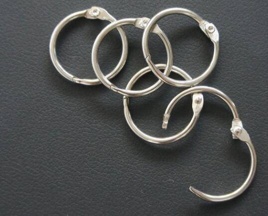 Metal nickel 25mm(1)loose leaf ring book binding ring hinged snap ring in PVC tube
