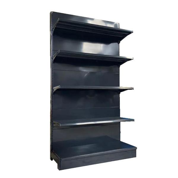 Factory Customized Size Thickness Color black store shelves shelving display gondola rack retail display racks
