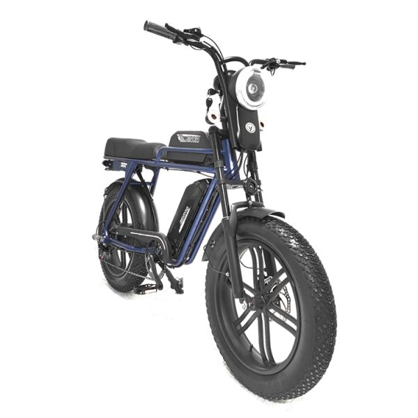 Retro E Bike GOMID 1000W Hub Motor Fat Tire Electric Bicycle with Full Suspension and High Capacity Lithium Battery