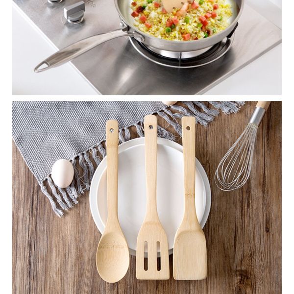 набор варя утварей лопаткоулавливателя бака кухни 30x6cm гигиенический бамбуковый