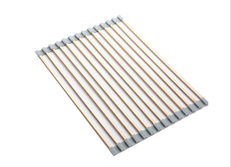 Foldable 0.97KG Steel Kitchen Basket Rack Titanium Square