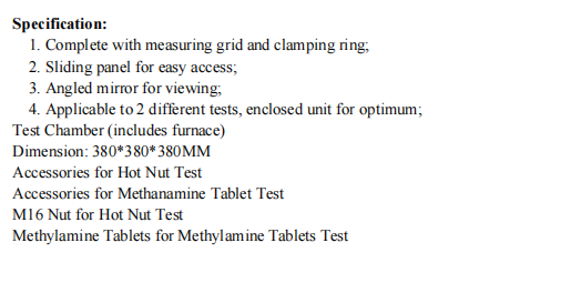 YYF020 Carpet Flammability Tester Used for either hot metal nut test