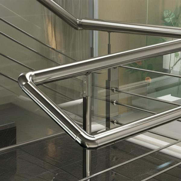 Solid Stainless Steel Handrails with 6mm Side Steel Thickness for Glass Railings