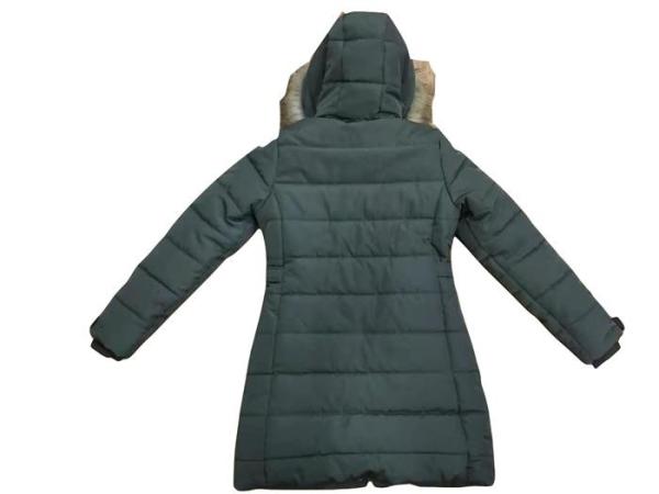Grey Black Womens Long Padded Coat With Fur Hood Plus Size 18 20 22