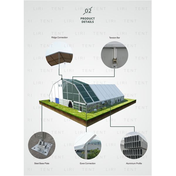 Large Aluminum Clear Span Tents Polygon Waterproof Canopy Ice Rink Tents