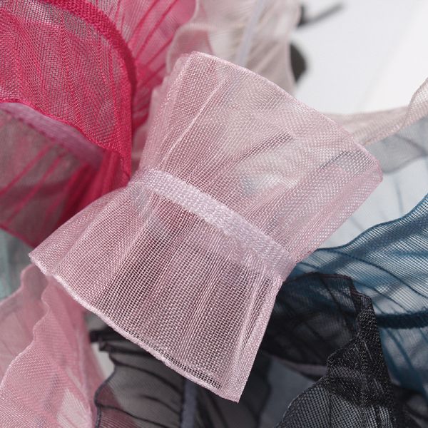 25мм покрытие 38мм морщинистый полиэстерный органза лента для самодельного волоса лента Bow