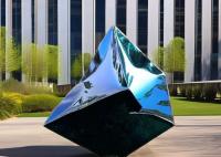 Custom Grande Decoração de jardim ao ar livre Arte moderna Estatueta abstrata de metal Cubo Escultura de aço inoxidável