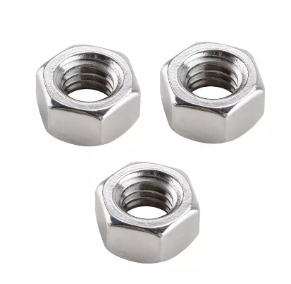 ISO 4032 Zinc Plated Hexagon Regular Nut M12 x 1.75 Class 8 Bright Silver Coarse Thread General Purpose Nut
