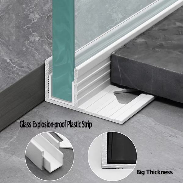 perfil de vidrio de aluminio de canal F U perfil de soporte de vidrio de extrusión para ducha