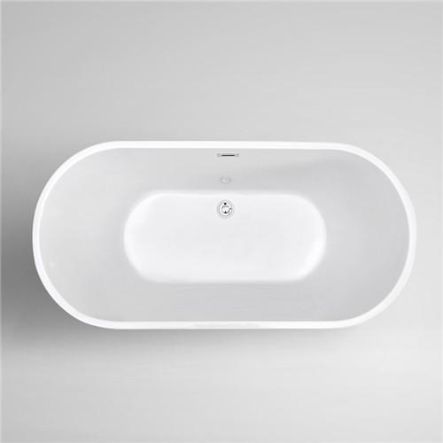 Simple Modern Acrylic Massage Bathtub / Small Stand Alone Tub Excellent Heat Retention