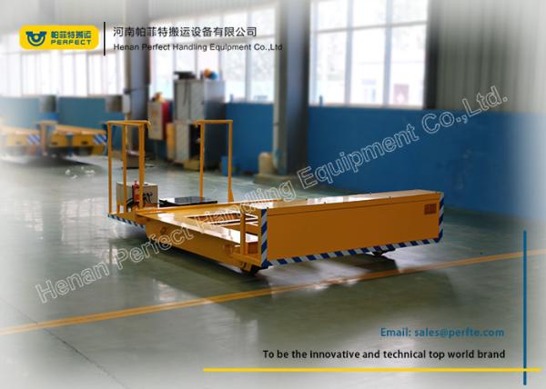 Metal Coil Transfer Trolley / Motorized Rail Cart With Steel Pipe Handling