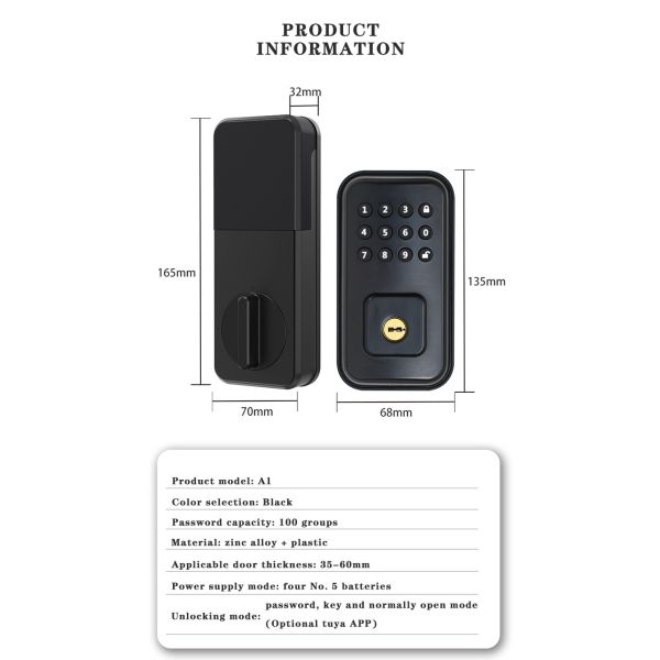 Secure Your Door with Battery-Powered Digital Smart Lock and TTlock Tuya WiFi App