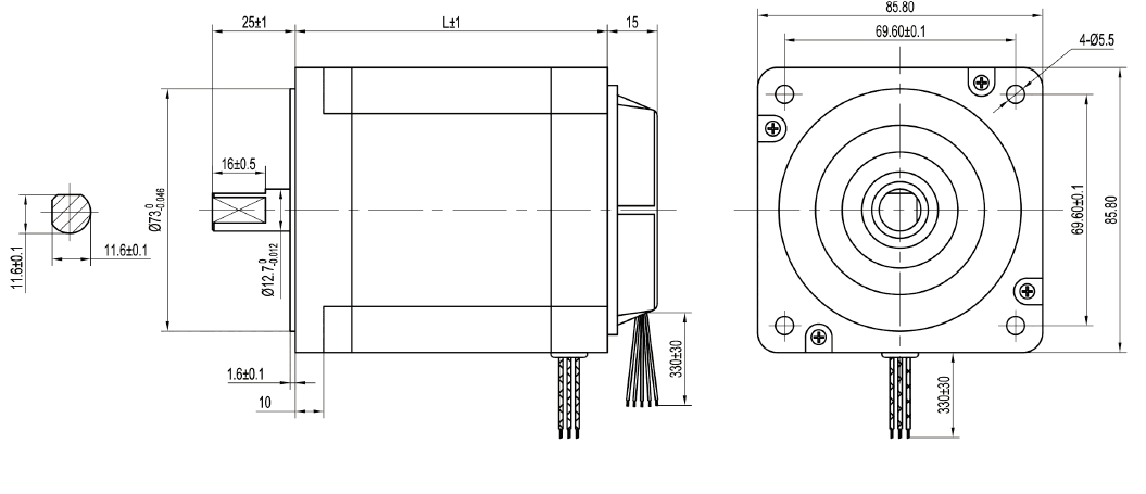 600w участок 3 1.4nm 1.05nm мотора 48v 86mm Dc NEMA 34 безщеточный