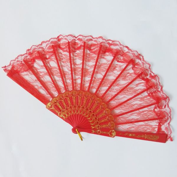 [I AM YOUR FANS] Hot Selling Lace Wedding Hand Fans Folding Fan Plastic Hand Fan
