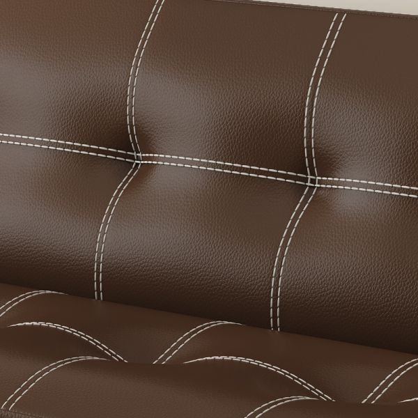 Space Saving Brown PU Leather Home Sofa Bed