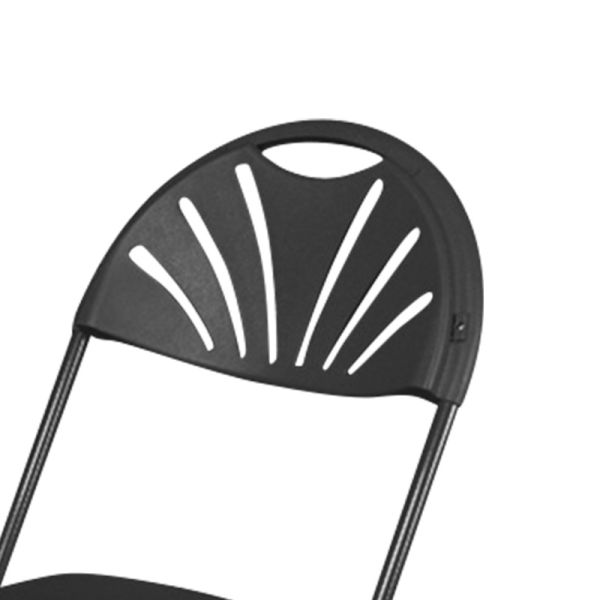 Modern Design Outdoor Waterproof Stackable Black Fan Back Folding Chairs for Events
