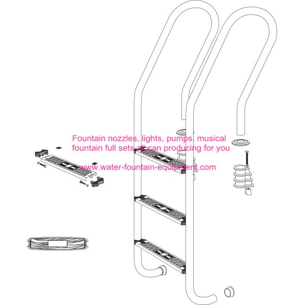 Stainless Steel Swimming Pool Accessories Ladders Steps With Or Without Anti-slip 1.1mm