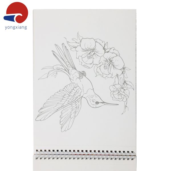 Offset Printing Stress Relieving Coloring Books Fade Resistant Wire O Bound Book OEM With Tearing Line