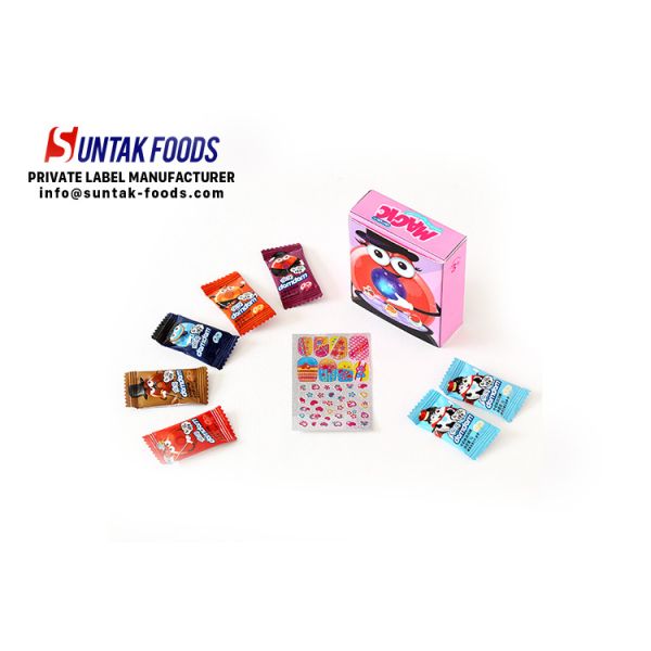 Mini Circle Shape Independent Bagged Sour Sweets Candy In Paper Box