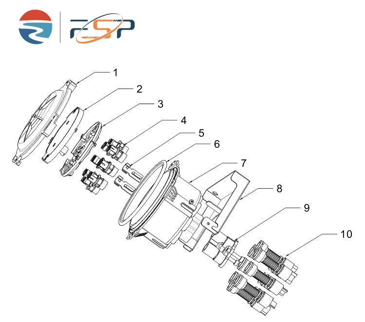 Cierre de empalme de fibra óptica pre-conectada de 8 puertos para aplicaciones FTTX en negro
