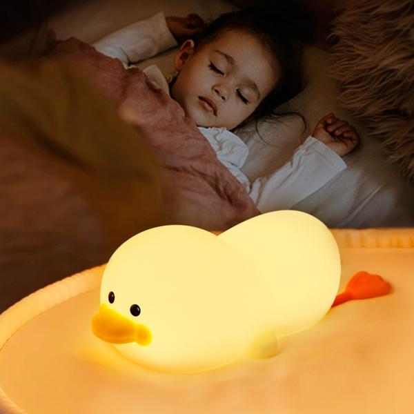 Children's Duck Creative Silicone Table Lamp USB Rechargeable Bedroom Night Light For Kids