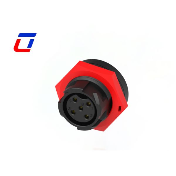 M19 Watertight Power Connector 300V 5 Pin Panel Mount Quick Lock Connector