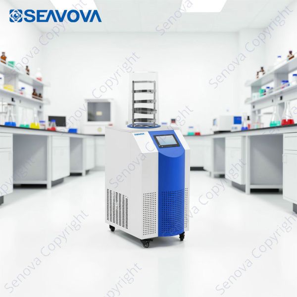 -60C 6Kg Vertical Freeze Dryer Programmable Shelf Heating Laboratory Freeze Dryer