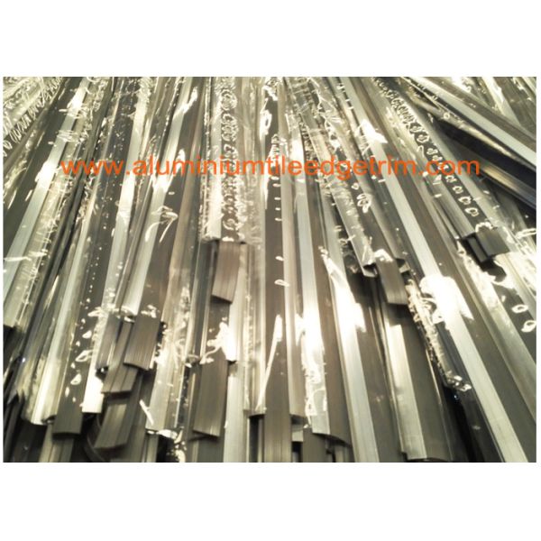 Flat Aluminium Floor Trims Cover Strip Anti Slip PVC Rubber For Same Height Step