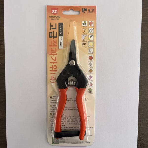 SK5 High Carbon Steel Garden Scissors with HRC58-60 Hardness and 155mm Length for Precise Fruit Picking and Pruning