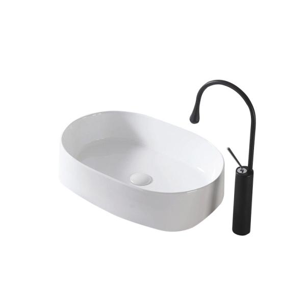 Counter Top 560*390*140mm Sanitary Ware Basin Easy To Clean Ceramic