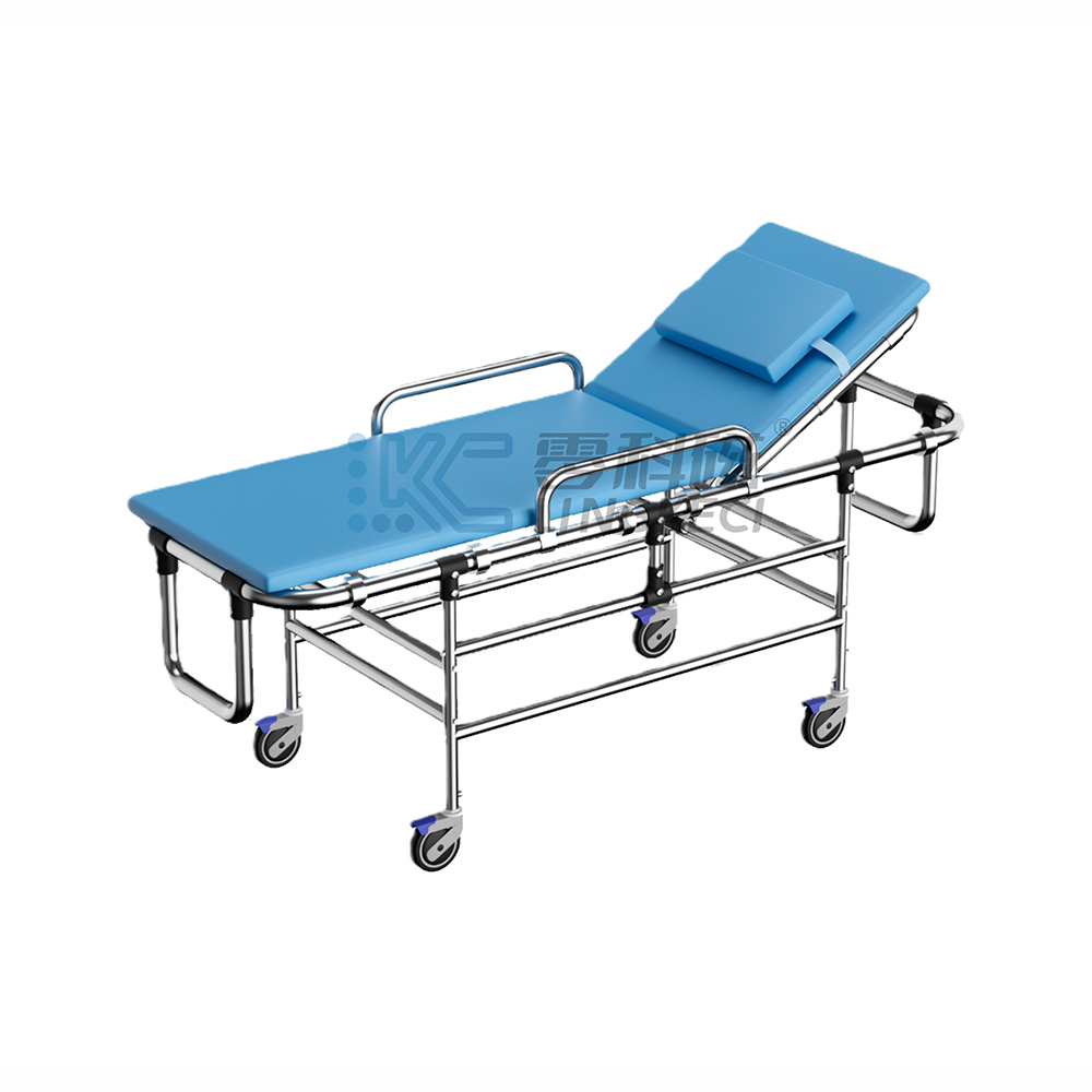 MR Dedicated Non- Magnetic Transfer Bed Ambulance Emergency Stretcher with Locking Casters for MRI Room