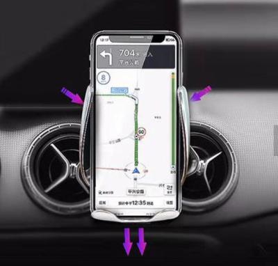 Qi Wireless Car Mobile Phone Holder Type C Port Fireproof PC ABS Material