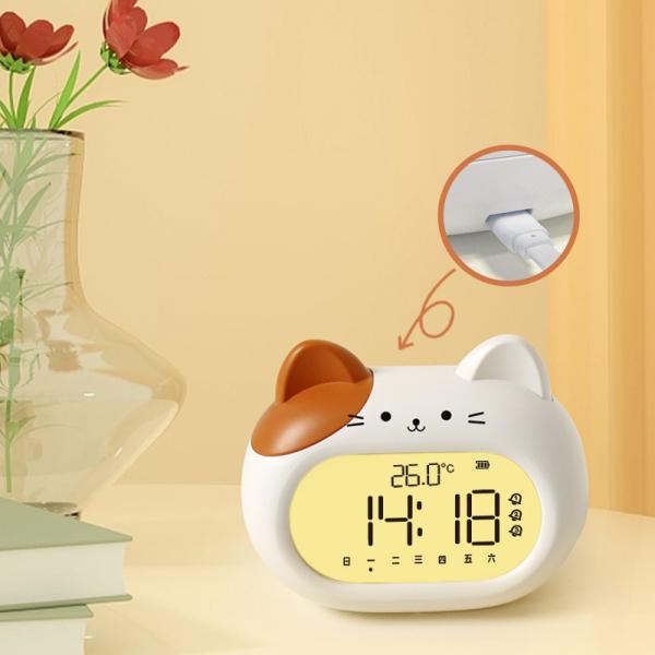 Dual Function Analog-Digital Alarm Clock Warm White LED Backlight Modern Design