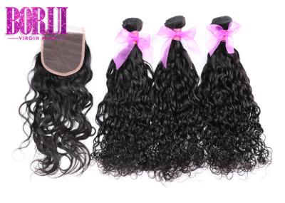 Virgin Malaysian Human Hair 3 Bundles With Closure Water Wave 8-26 Inch