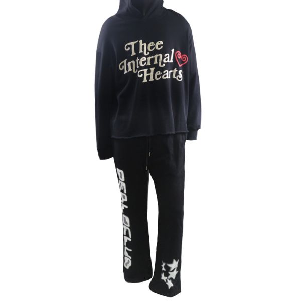 Cotton French Terry Jogging Suit Pullover Unisex Jogger Hoodies Tracksuits Print Customized for Men Adults Sweatsuit Two Piece