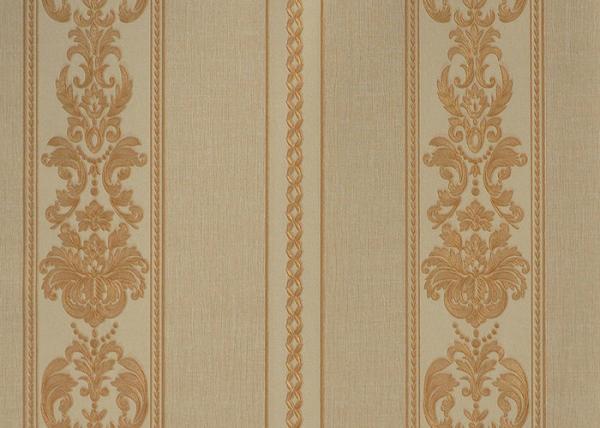 Washable Classic Striped Floral Wallpaper , Vinyl Material Durable Wall Coverings