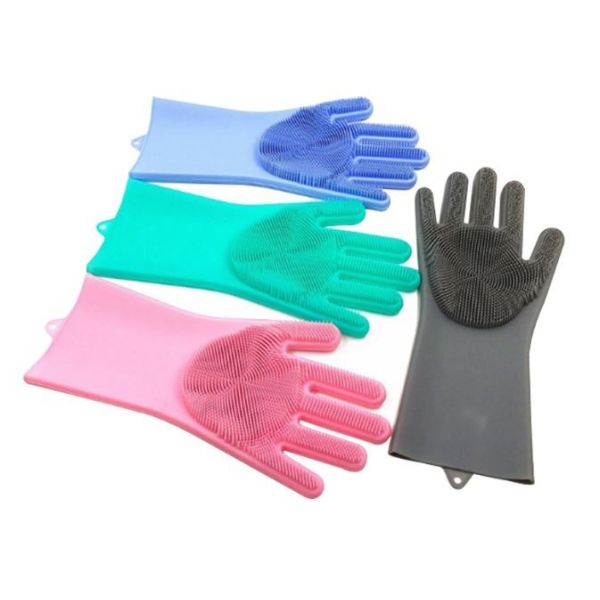 Custom 33.5x16.5cm Silicone Hand Gloves For Dishwashing