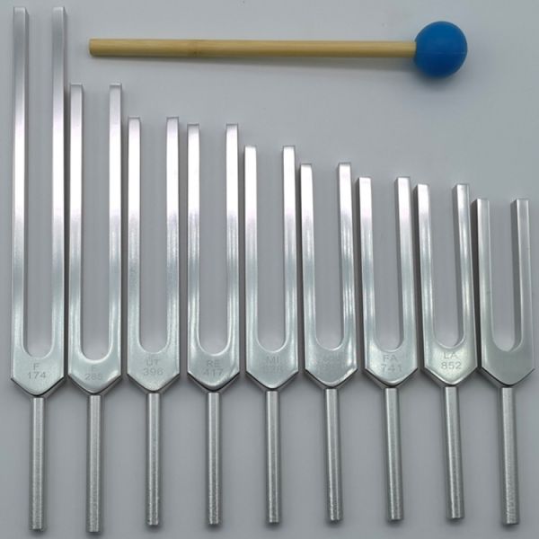 Aluminum Alloy Material 9 Pcs Tuning Forks for Sound and Solfeggio Healing Therapy