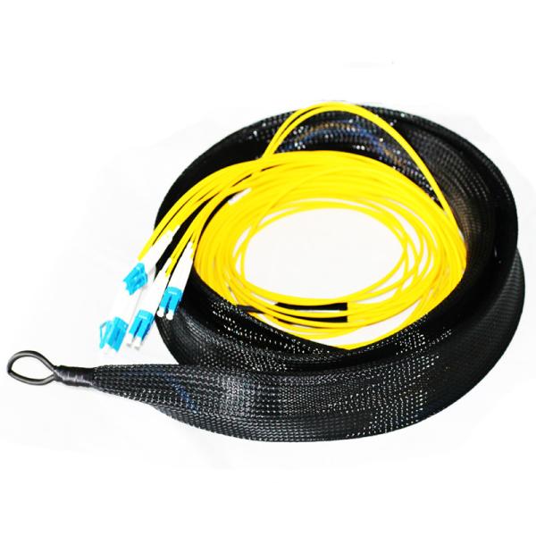 15m 12 Cores Fiber Optic Jumper / 12 Fiber OS2 Pre Terminated Single Mode Fiber 2.0mm