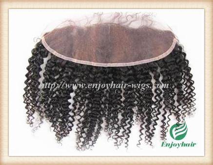 Brazilian virgin hair lace frontal 13''x4'' ,natural color deep curly 10''-24''L hairpiece