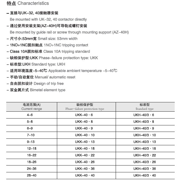 Class 10A Manual / Automatic Overload Thermal Relay With AC Contactor