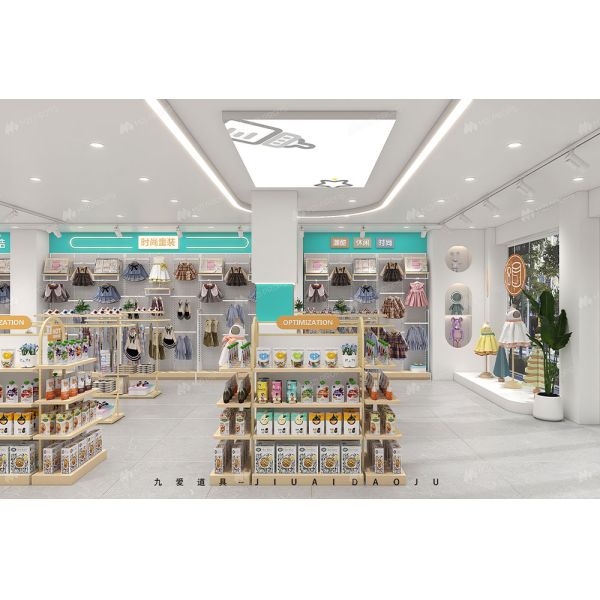 BBC018 Modern Minimalist Shop Design Baby Shop Clothes Display Interior Design Display Rack for Baby Store Furniture